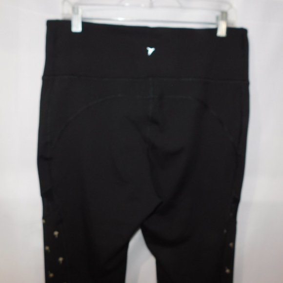 Old Navy Active Wear Womens XL Black Gold Palm Tree Crop leggings - Picture 11 of 11